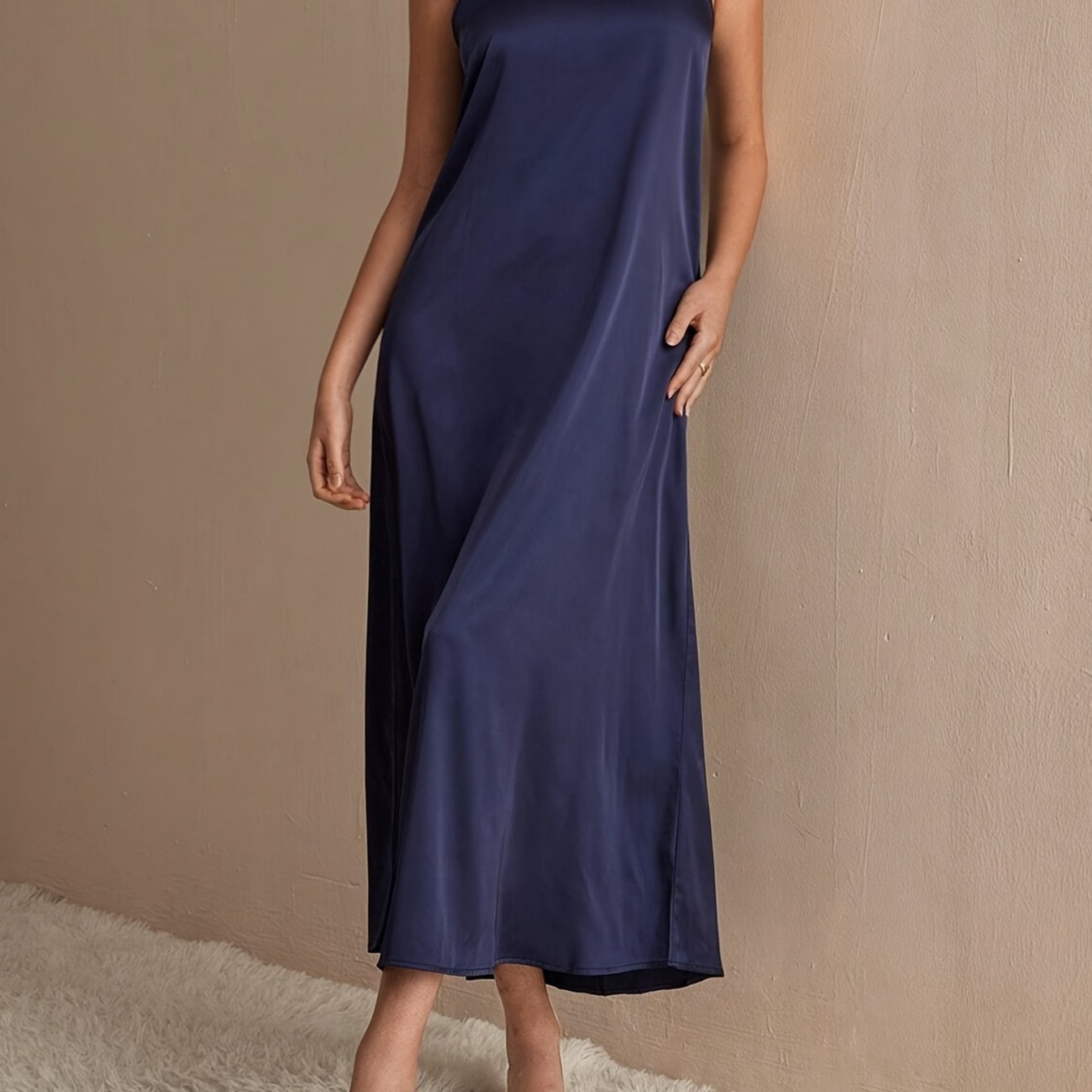 Ladies' Solid Color Elegant And Sexy Skin-Friendly Camisole Dress