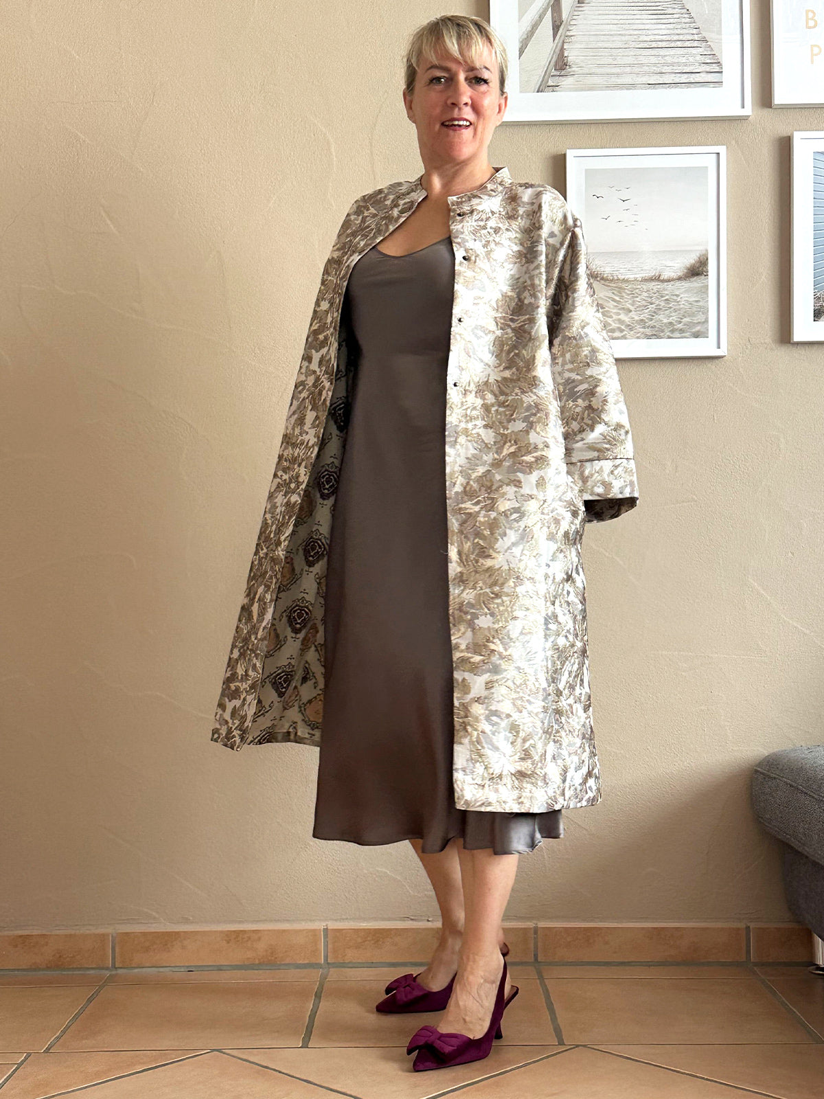 Long Silk Spaghetti Strap Nightshirt