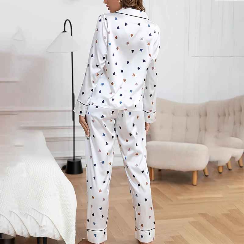 Pajamas Set Women Satin Silk Sleepwear