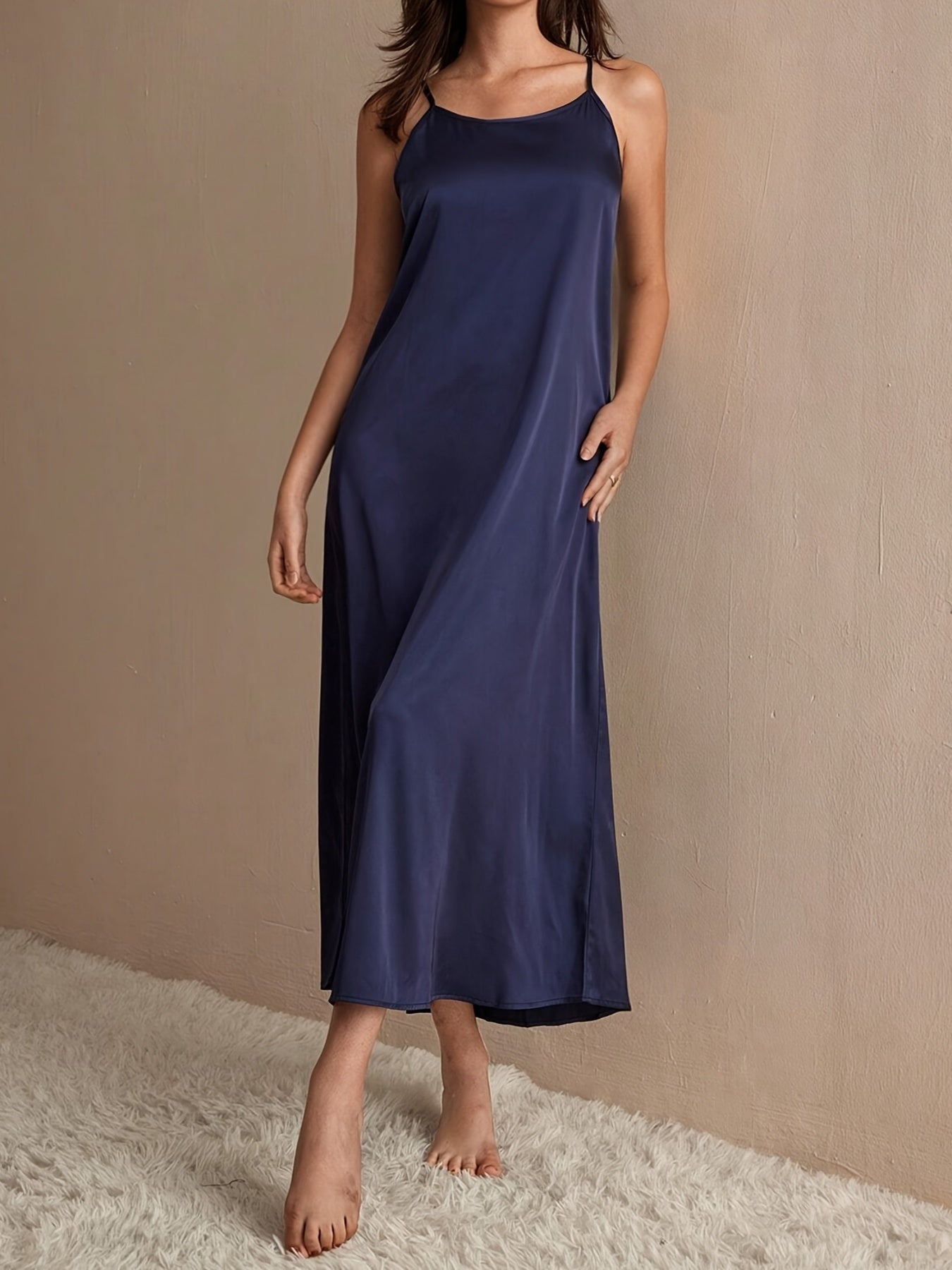 Ladies' Solid Color Elegant And Sexy Skin-Friendly Camisole Dress