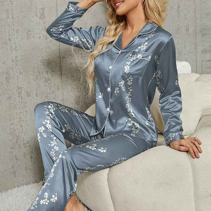 Women's Satin Pajamas Flamingo Print