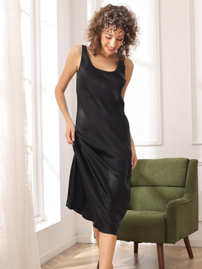 Long Silk Sleeveless Dress