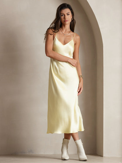 Long Silk Spaghetti Strap Nightshirt