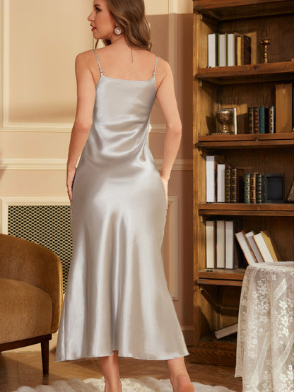 Ladies' Solid Color Elegant And Sexy Skin-Friendly Camisole Dress