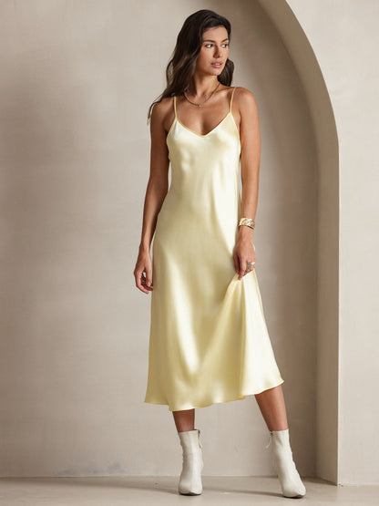 Long Silk Spaghetti Strap Nightshirt